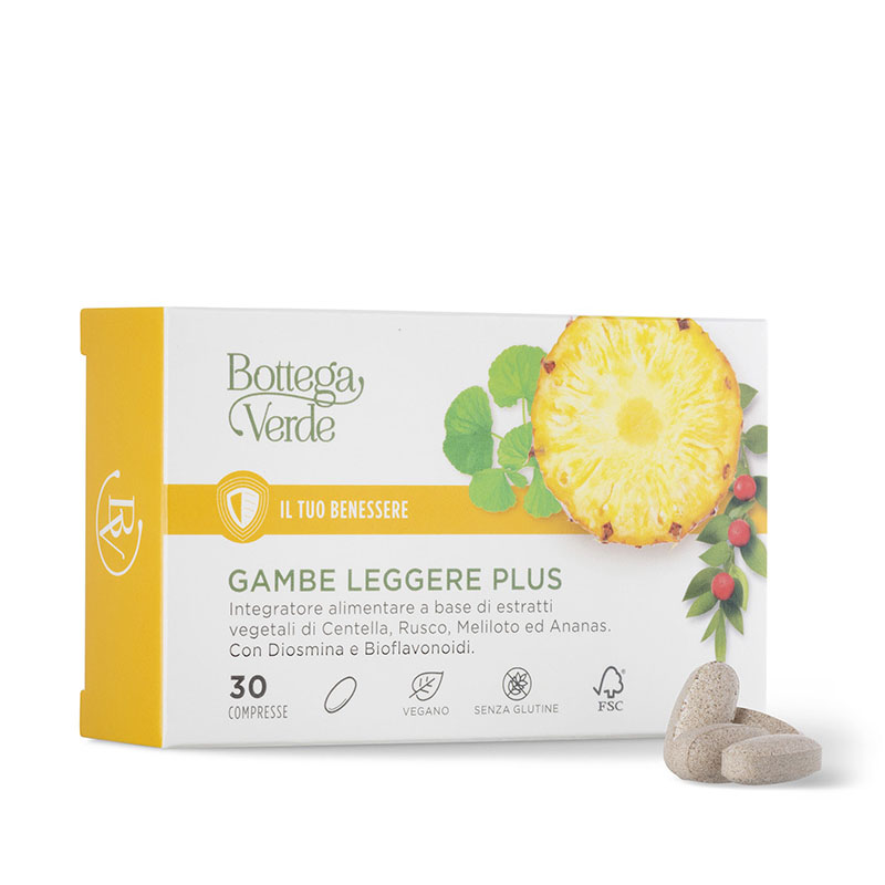 Image of Il tuo benessere - Gambe leggere plus - Integratore alimentare a base di estratti vegetali di Centella, Rusco, Meliloto ed Ananas. Con Diosmina e Bioflavonoidi. (30 compresse)