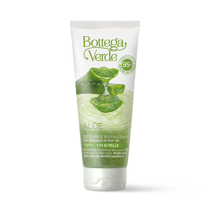Aloe - Scrub viso - esfoliante rivitalizzante - con 20%* di succo di Aloe bio - tutti i tipi di pelle