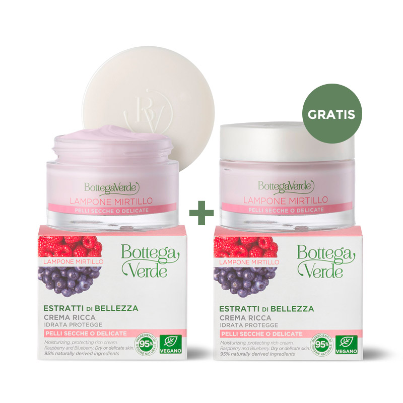 **1+1 FREE** Estratti di bellezza - Rich cream - Raspberry and Blueberry - moisturizes, protects - dry or delicate skin (50 ml)