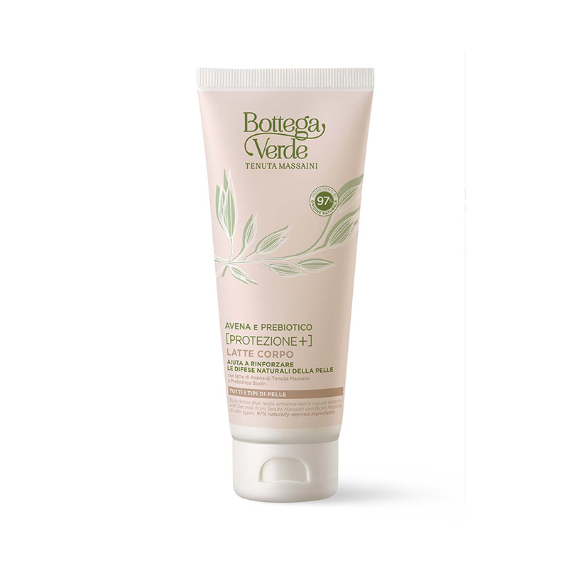 Avena e Prebiotico [Protezione+] - Body lotion - helps enhance skin¿s natural defence - protective, soothing, moisturising - with Oat milk from Tenuta Massaini and Biolin Prebiotic (200 ml) - all skin types