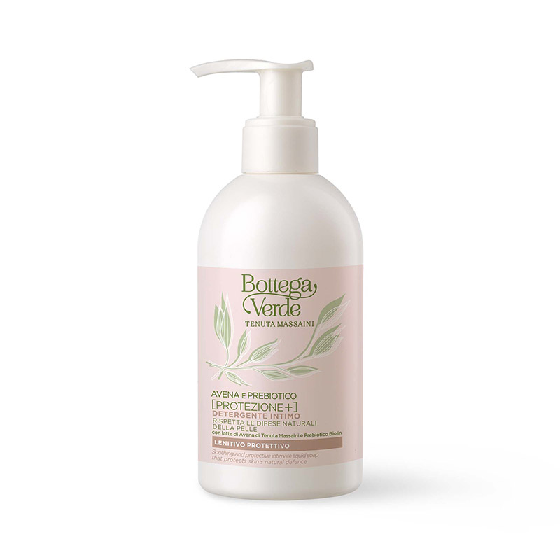 Avena e Prebiotico [Protezione+] - Intimate liquid soap - respects skin¿s natural defence - with Oat milk from Tenuta Massaini and Biolin Prebiotic (250 ml) - soothing and protective