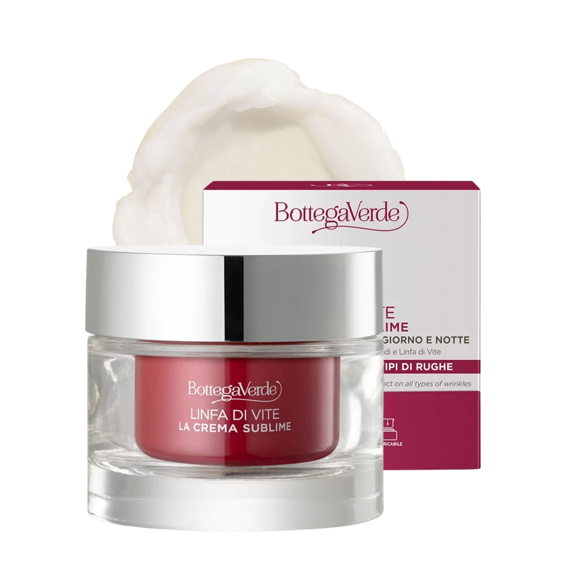 Sublime cream - Day and night anti-wrinkle face treatment - filler effect on all types of wrinkles - 2-PEPTIDE LINFA COMPLEX with Peptides and Vine Sap (50 ml) - all skin types