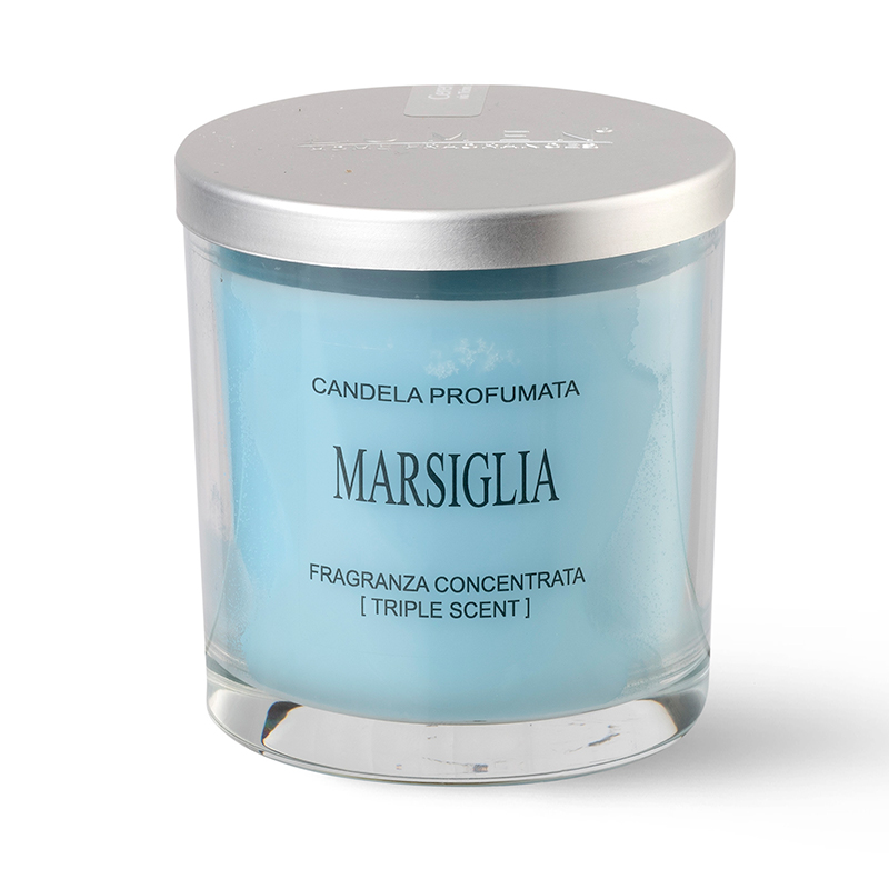 LUMEN Candela vegetale coperchio alluminio marsiglia