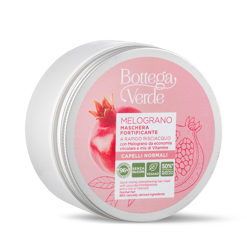 Mascarilla fortificante de aclarado rápido - con Granada de economía circular y mezcla de Vitaminas (200 ml) - cabello normal