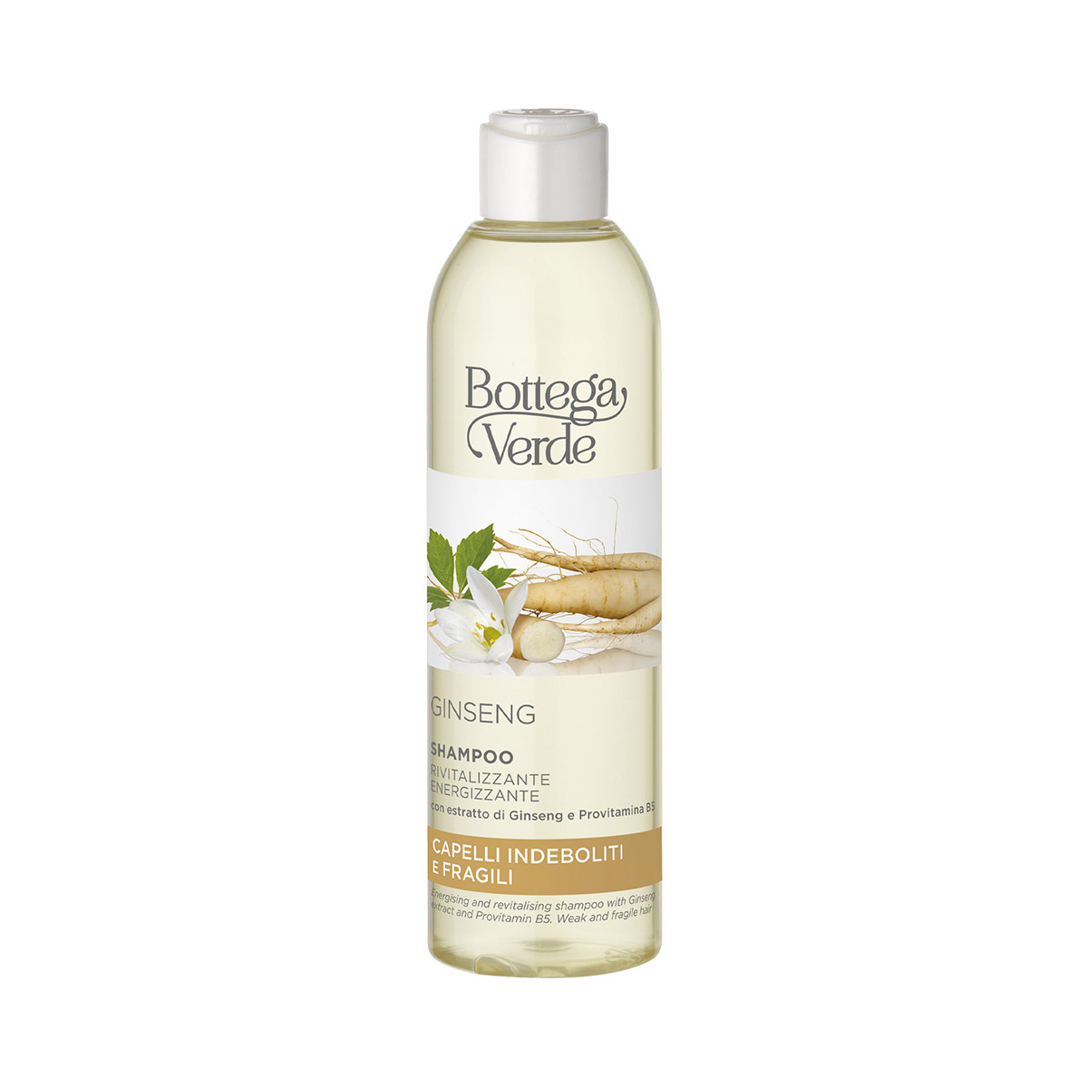 Ginseng - Shampoo rivitalizzante energizzante - con estratto di Ginseng e Provitamina B5 - capelli indeboliti e fragili