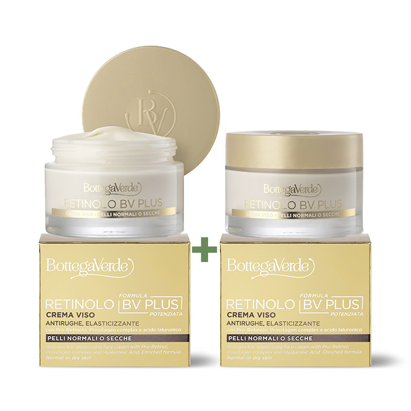 Offer 2 pieces - Retinolo Bv Plus - Face cream - enriched formula - elasticizing anti-wrinkle treatment - with Pro-Retinol, Provitagen complex and Hyaluronic Acid (50 ml) - normal or dry skin