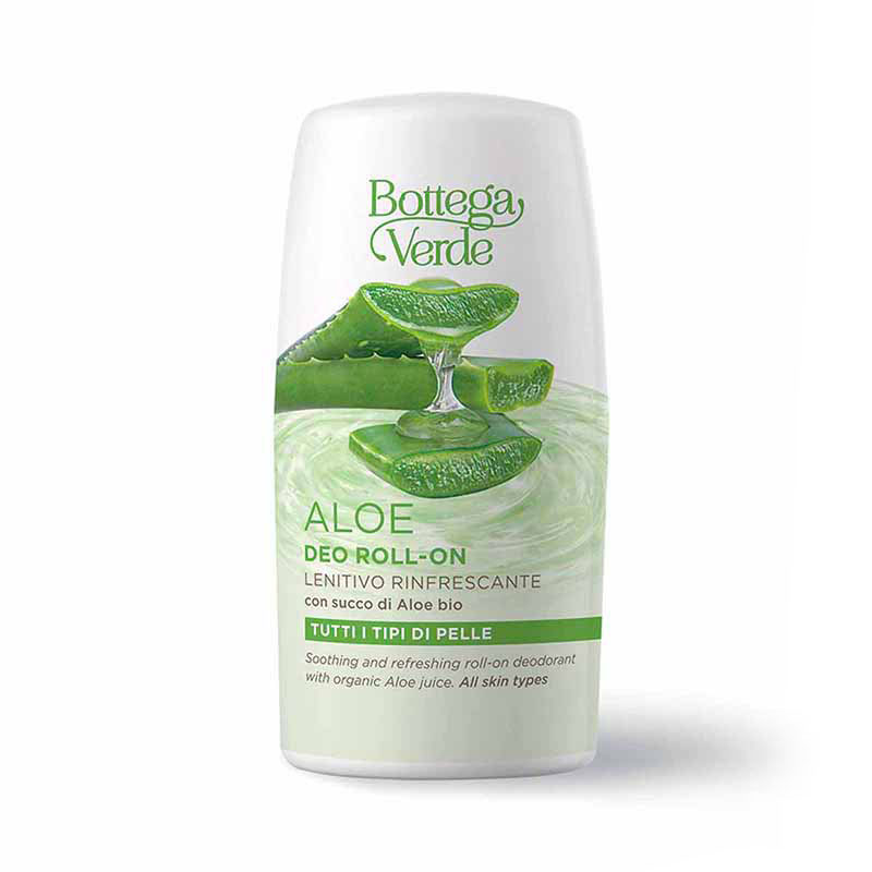 ALOE - Desodorante roll-on - calmante refrescante - con zumo de Aloe ecológico (50 ml) - para todo tipo de pieles