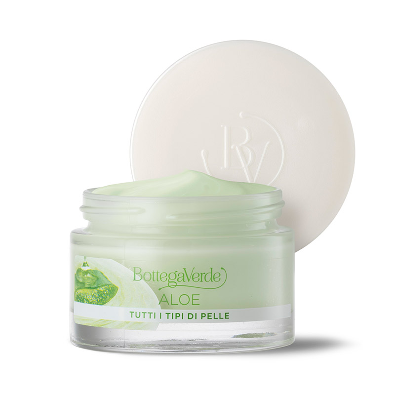 Aloe - Crema facial 24 horas - hidratante, calmante, iluminadora - con el 30 % de zumo de Aloe* ecológico (50 ml) - todo tipo de pieles