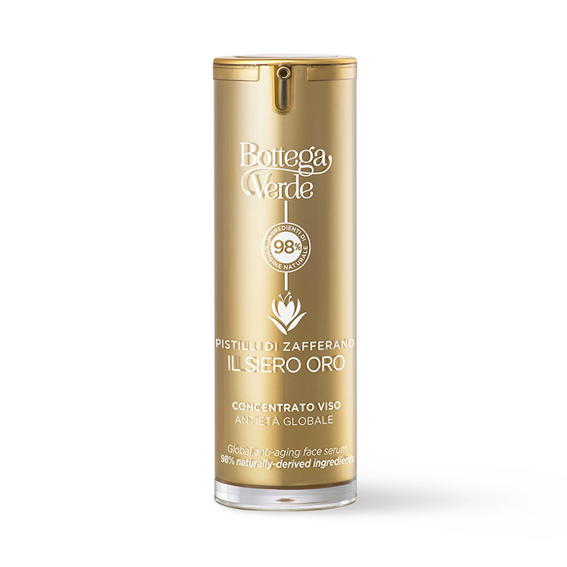 Pistilli di Zafferano - The Golden Serum - Global anti-aging face concentrate - instant lifting effect - with Saffron Threads and Hyaluronic Acid (25 ml) - all skin types