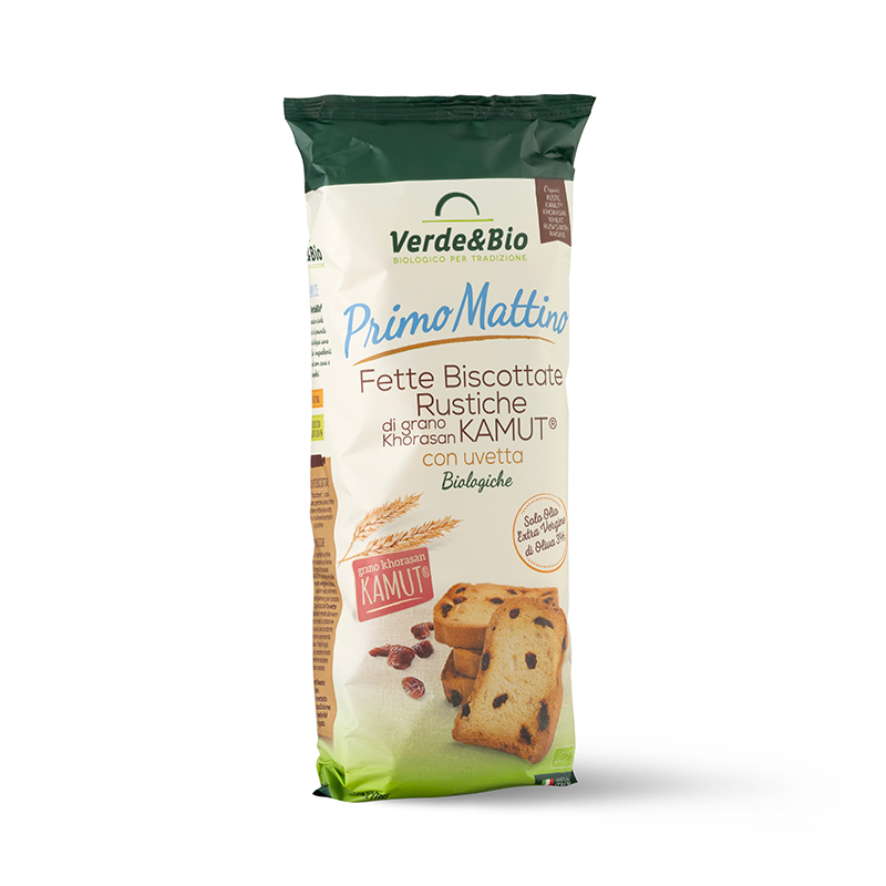 VERDE BIO - Fette Biscottate Rustiche KAMUT® Grano khorasan con Uvetta