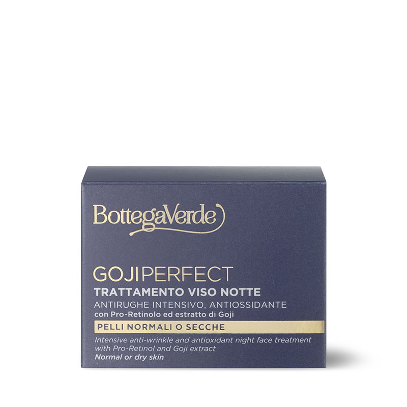 Goji Perfect - Trattamento viso notte - antirughe intensivo antiossidante - con PRO-Retinolo ed estratto di Goji  - pelli normali o secche