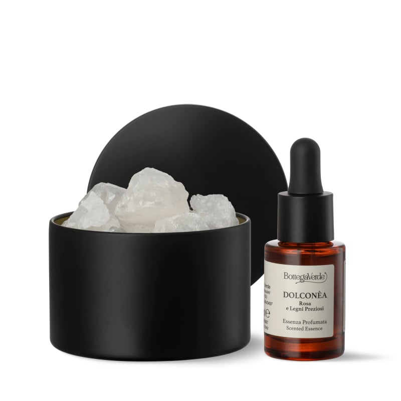 Dolconèa - ROSA E LEGNI PREZIOSI - Diffusore aromatico con cristalli di quarzo