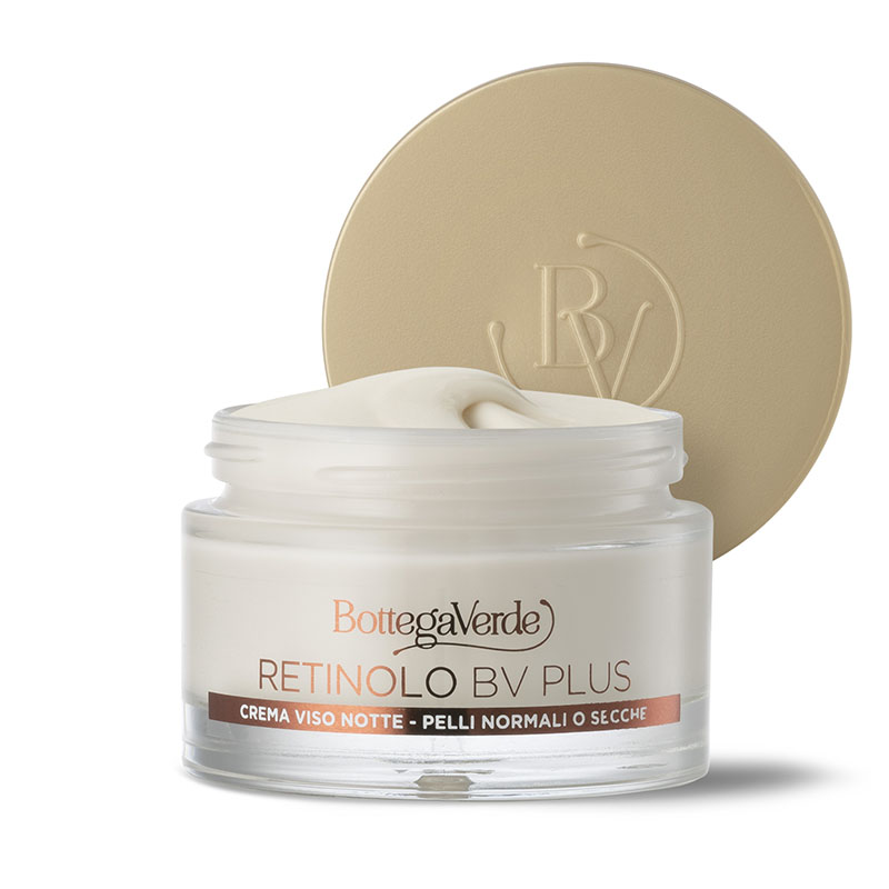 Retinolo Bv Plus - Crema viso notte - antietà, elasticizzante - con Pro-Retinolo, Collagene vegetale e acido laluronico (50 ml) - pelli normali o secche