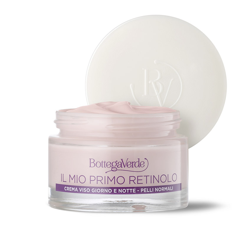 Crema facial de día y noche - primeras arrugas, energizante - con Pro-Retinol, Ácido Hialurónico y extractos hiperfermentados de Zanahoria y Ginseng rojo (50 ml) - pieles normales