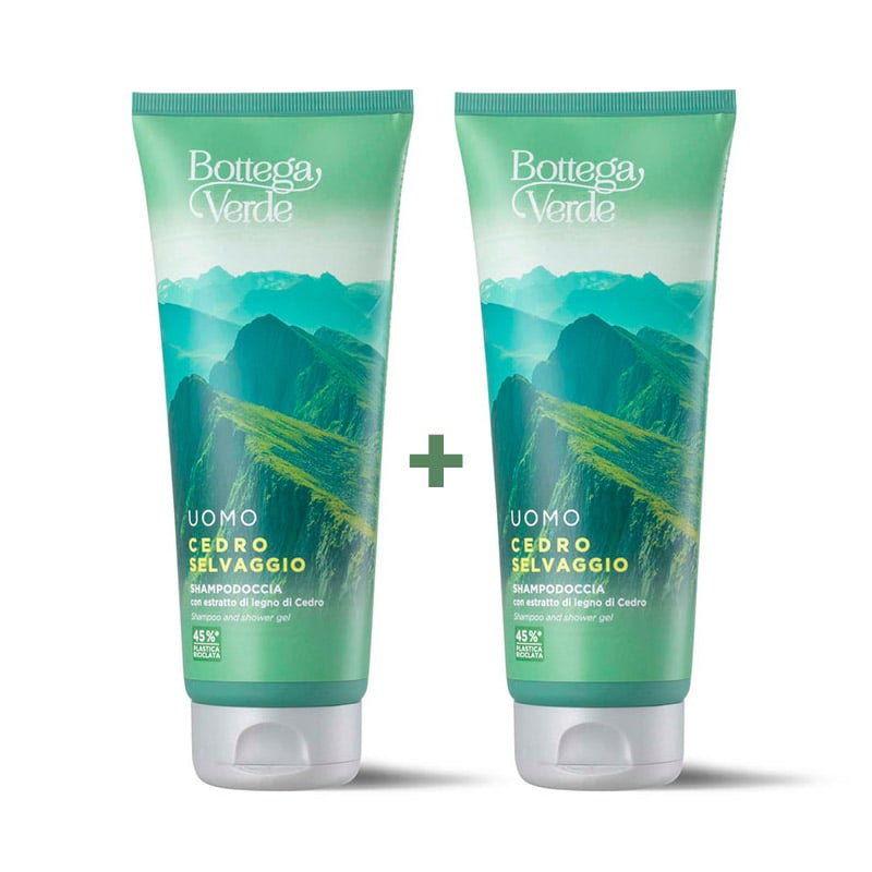 ** 1 + 1 OFFER** UOMO - Cedro selvaggio - Shower Gel and Shampoo with Cedarwood extract (200 ml)