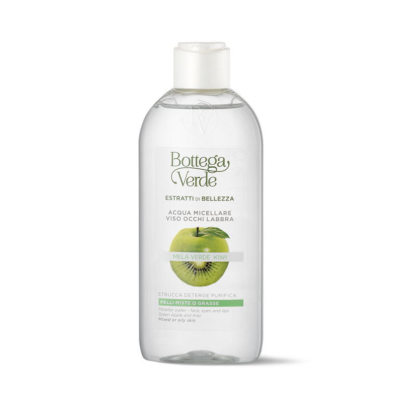 Estratti di bellezza - Micellar water - face, eyes and lips - Green Apple and Kiwi - removes make-up, cleanses and purifies - mixed or oily skin (200 ml)
