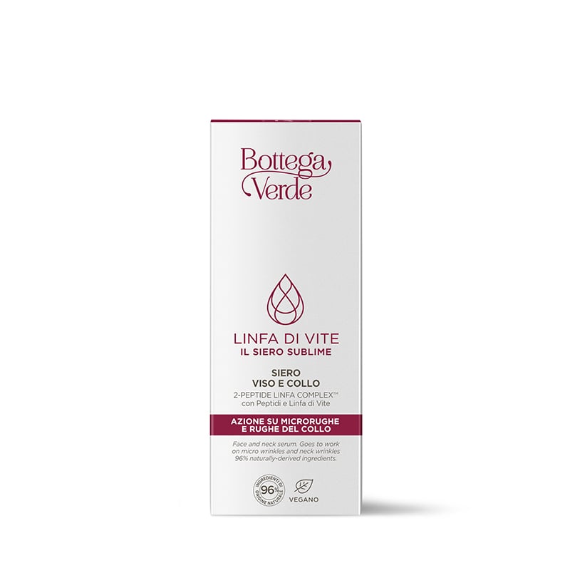 Sublime serum - Intensive face and neck serum - filler effect on micro-wrinkles - 2-PEPTIDE LINFA COMPLEX with Peptides and Vine Sap (30 ml) - all skin types