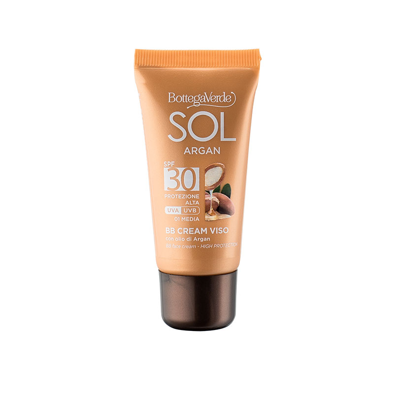 SOL Argan - BB cream viso - uniformante protettiva - con olio di Argan - SPF30 protezione alta