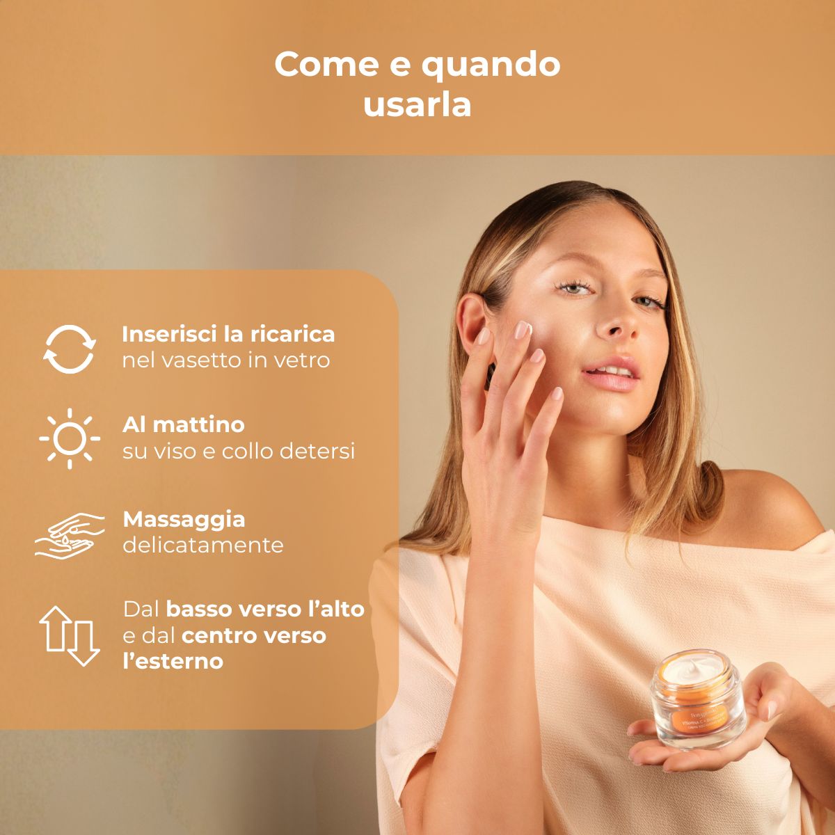Vitamina C + Biancospino - Ricarica Crema viso giorno idratante antimacchia SPF50 - con Vitamina C, Biancospino e Cybright - riduce l'intensit&agrave; delle macchie