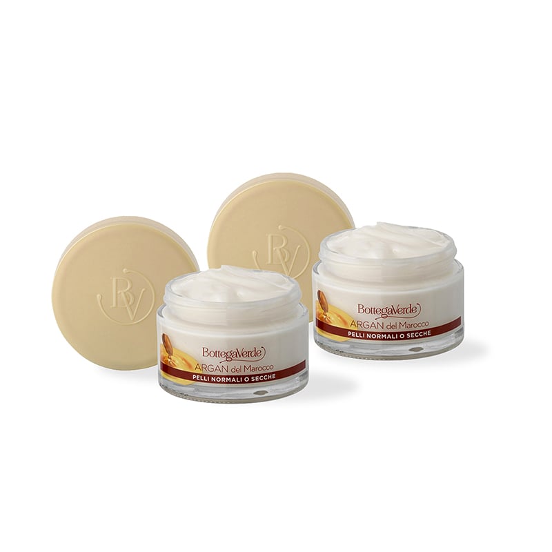 Offerta 2 pezzi  Argan del Marocco - Crema  viso - antietà nutriente - con olio di Argan - pelli normali o secche