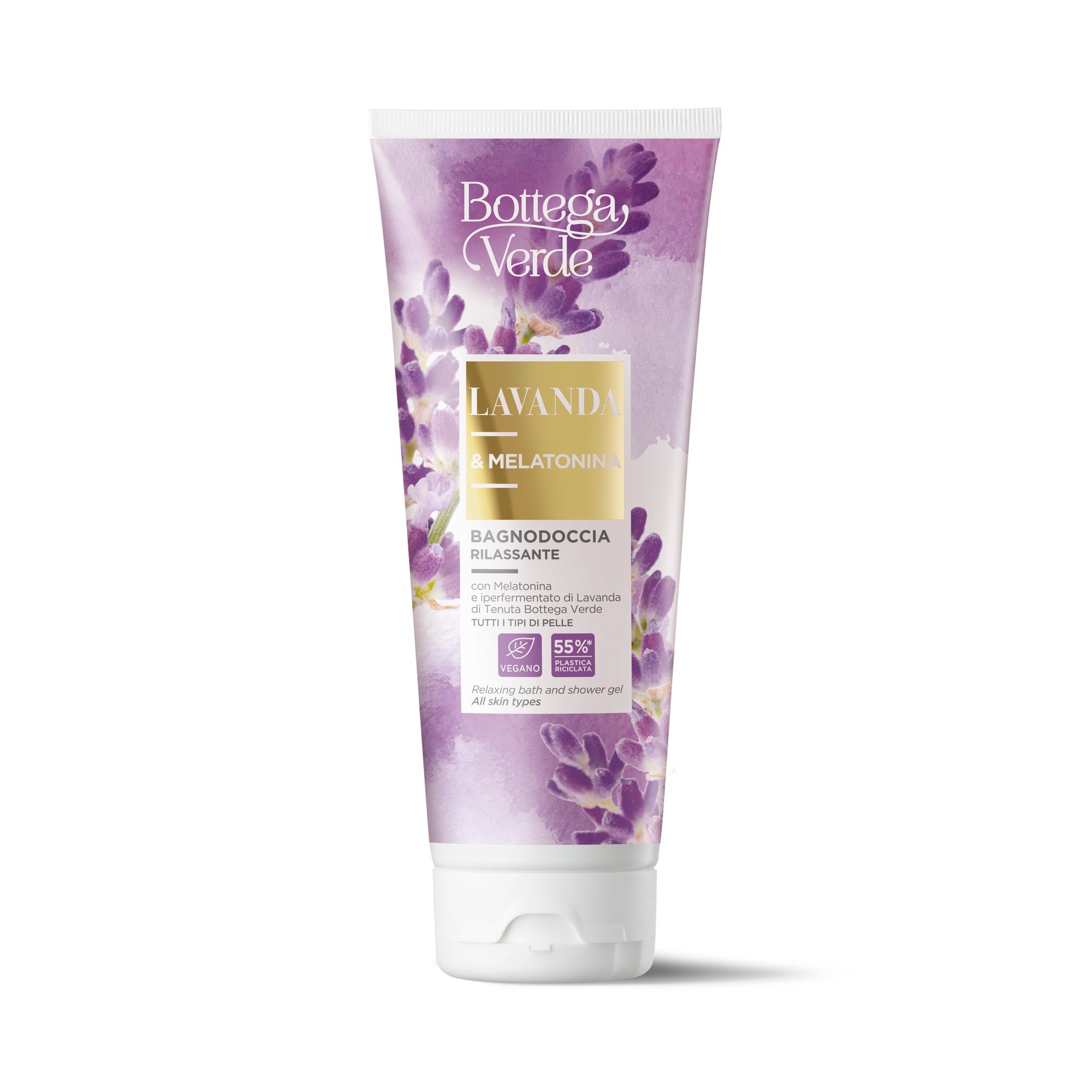 Relaxing bath and shower gel - with Melatonin and hyperfermented Lavender extract from Tenuta Bottega Verde (200 ml) - for all skin types