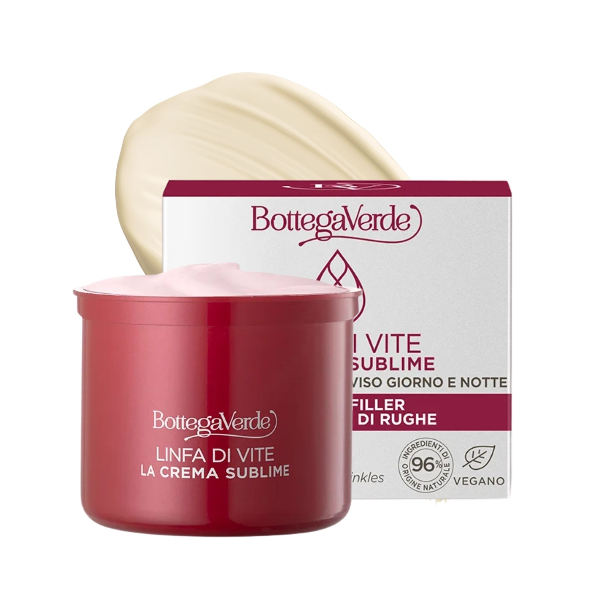 Sublime cream - REFILL for day and night anti-wrinkle face treatment - filler effect on all types of wrinkles - 2-PEPTIDE LINFA COMPLEX with Peptides and Vine Sap (50 ml) - all skin types