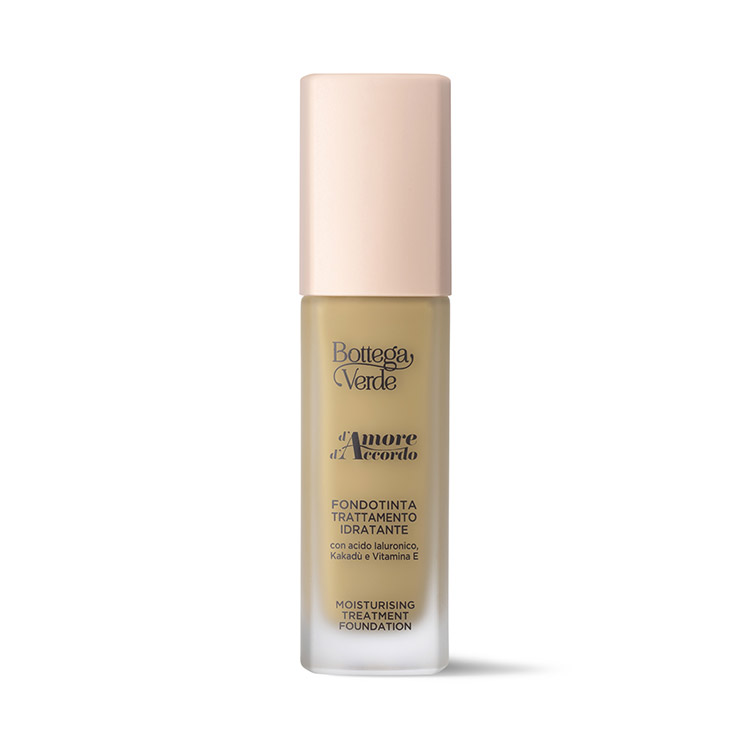 d'Amore d'Accordo - Base de maquillaje de tratamiento hidratante xx horas con una mezcla de ácido Hialurónico, Kakadu y Vitamina E - Efecto natural (xx ml)