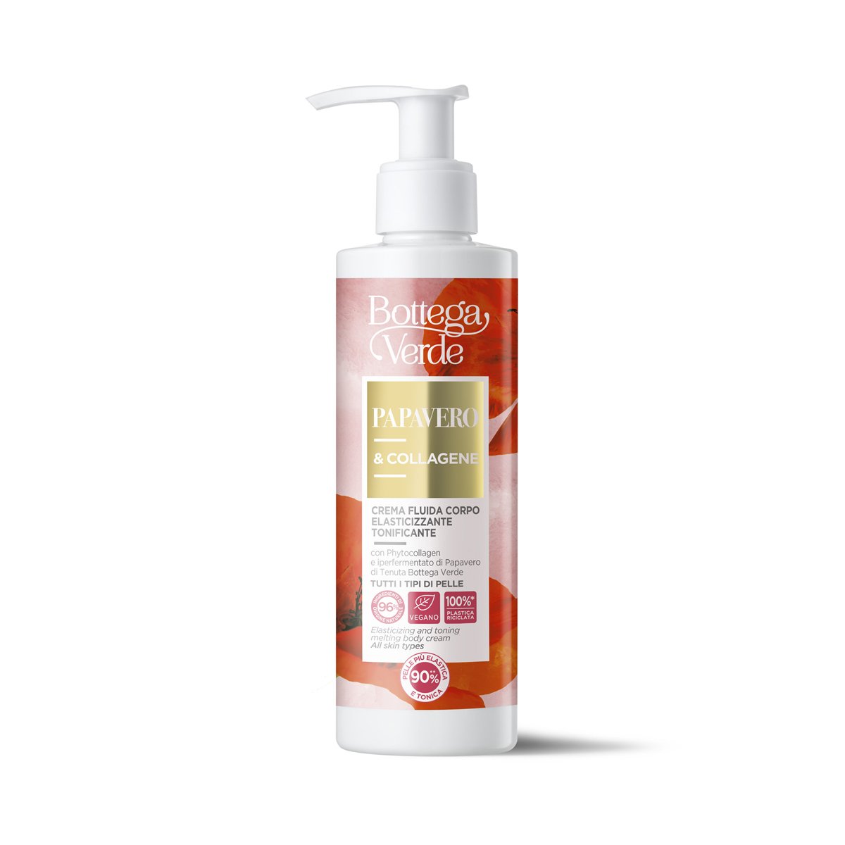 Bottega Verde Papavero e Collagene - Crema fluida corpo elasticizzante tonificante con Phytocollagen ed estratto di Papavero iperfermentato di Tenuta Bottega Verde (200 ml) - tutti i tipi di pelle