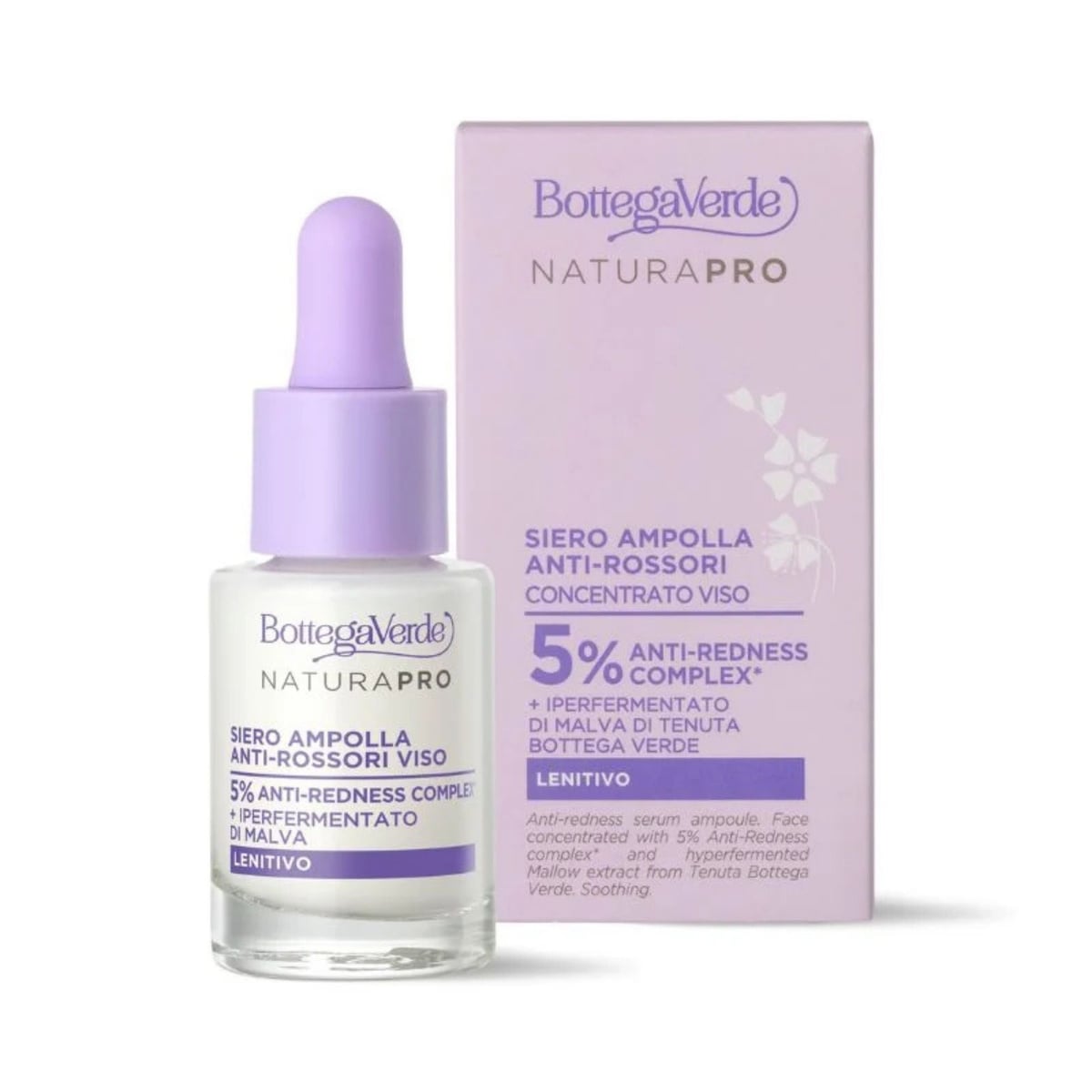 Anti-redness serum ampoule - face concentrated - with 5% Anti-Redness complex* and hyperfermented Mallow extract from Tenuta Bottega Verde (15 ml) - soothing