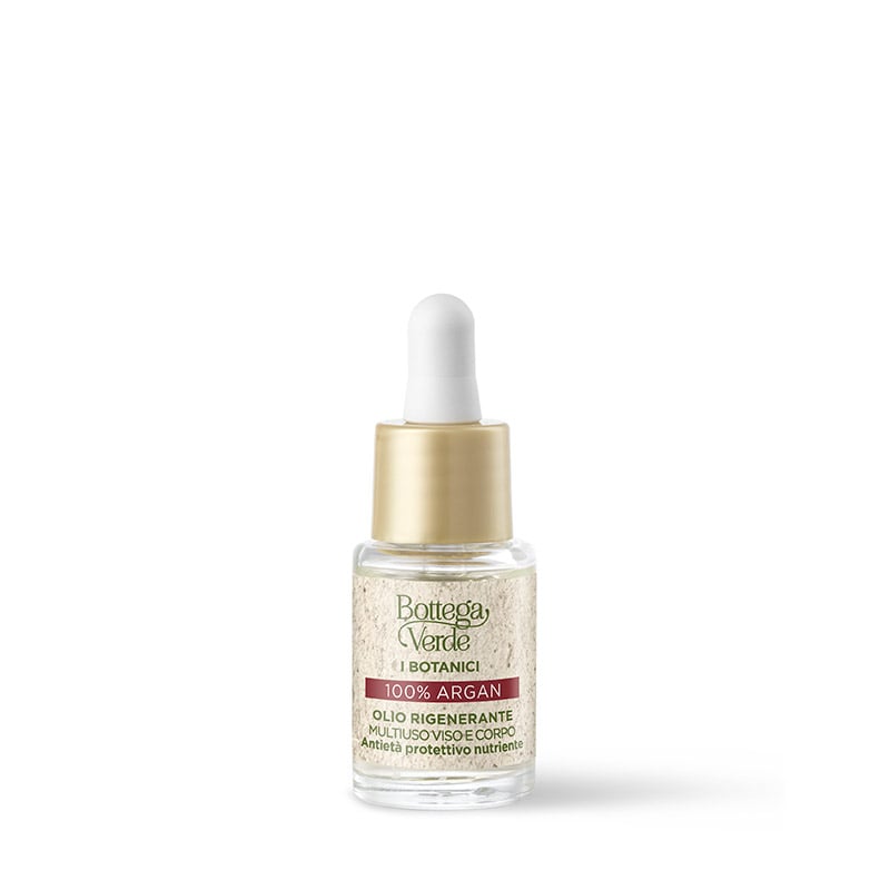 I Botanici - Aceite regenerador multiusos cara y cuerpo - 100 % Argán - antiedad, protector y nutritivo (10 ml)