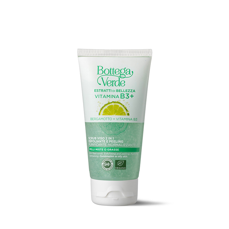 Image of Bottega Verde Estratti di bellezza - Vitamina B3+ - Scrub viso 2 in 1 - esfoliante e peeling - Bergamotto Vitamina B3 - purificante, normalizzante - pelli miste o grasse013
