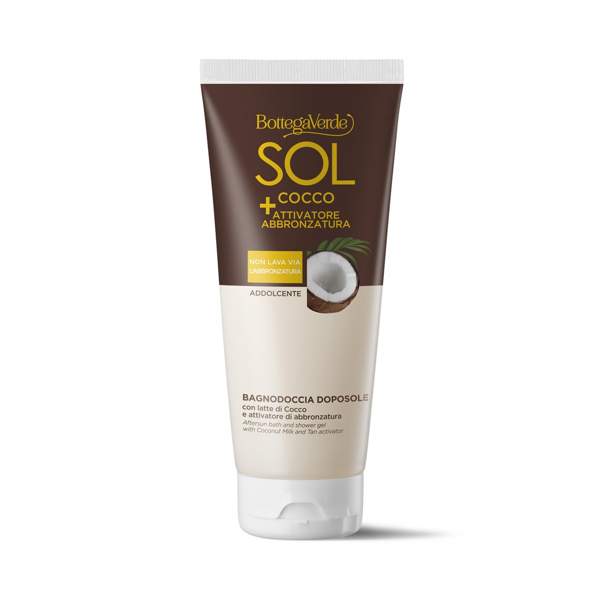 SOL Cocco + Attivatore di abbronzatura - Bagnodoccia doposole - addolcente - con Latte di Cocco e attivatore di abbronzatura - non lava via l'abbronzatura