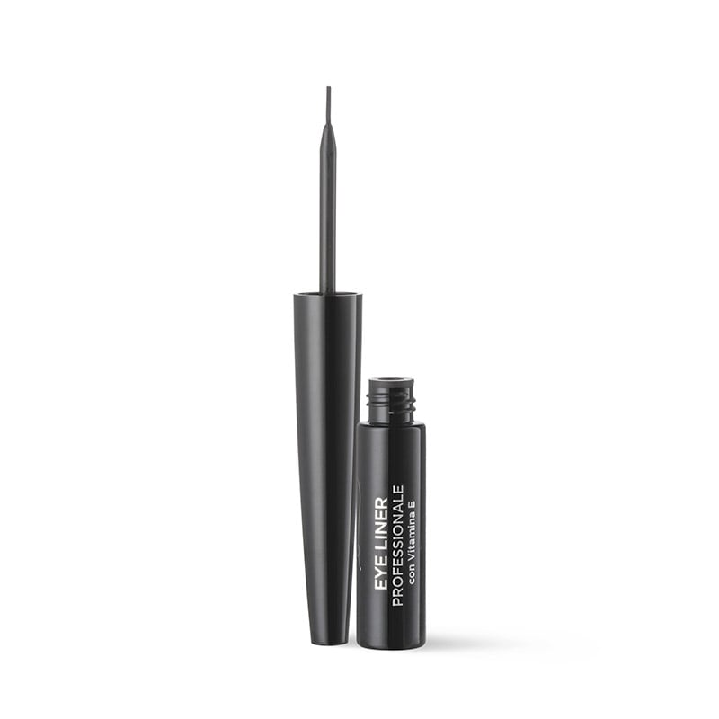 Eyeliner profesional con pincel con vitamina E - Negro