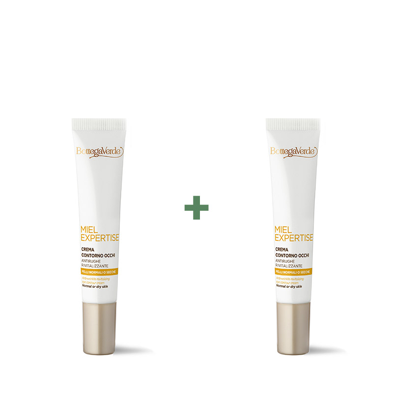 Offerta 2 pezzi  Mielexpertise - Crema contorno occhi - antirughe rivitalizzante - con Cuore di Miele® e Pluridefence® - pelli normali o secche
