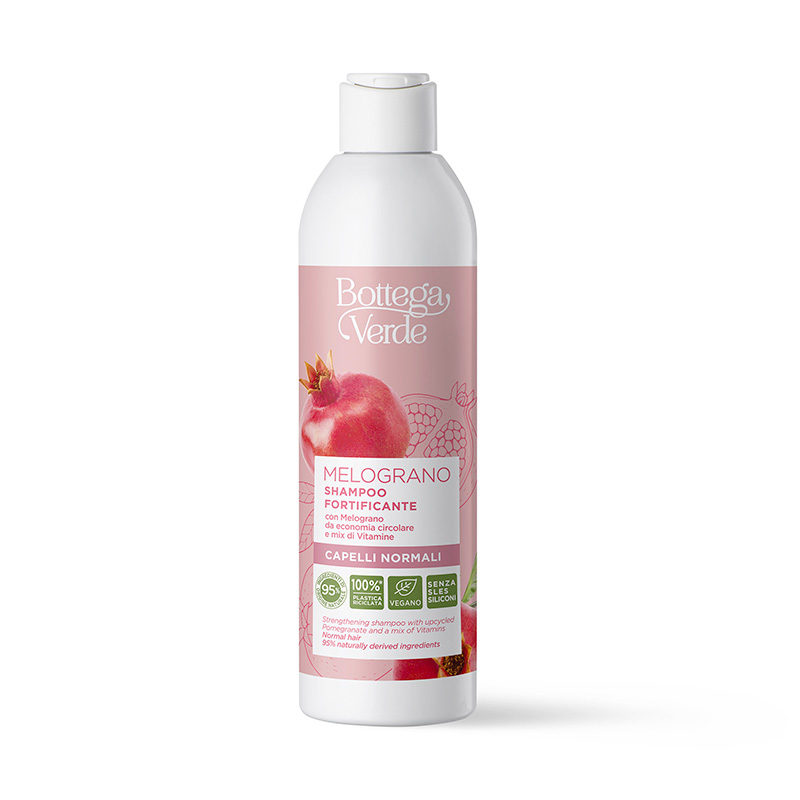 Champú fortificante - con Granada de economía circular y mezcla de Vitaminas (250 ml) - cabello normal