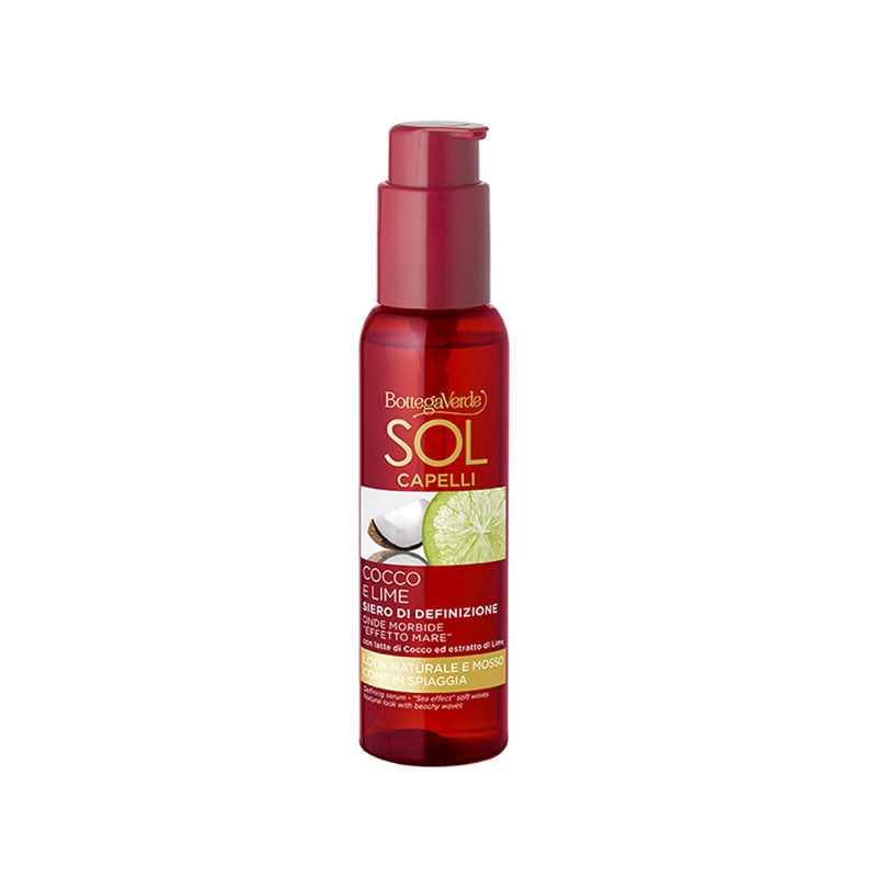 SOL Capelli - Defining serum - ¿Sea effect¿ soft waves - with Coconut milk and Lime extract (100 ml) - natural look with beachy waves