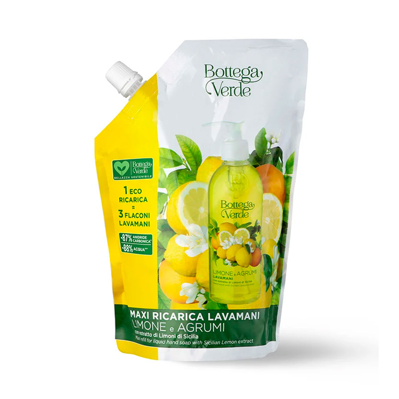 Image of Bottega Verde Limone e Agrumi - Maxi ricarica lavamani con estratto di Limoni di Sicilia