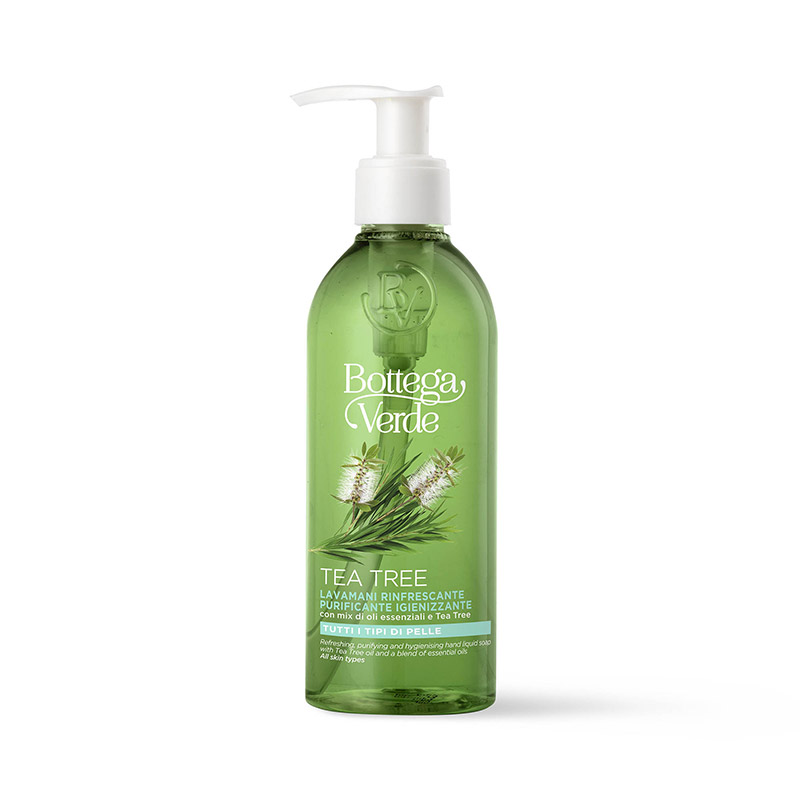 Tea Tree Lavamani rinfrescante purificante igienizzante con mix di oli essenziali e Tea Tree tutti i tipi