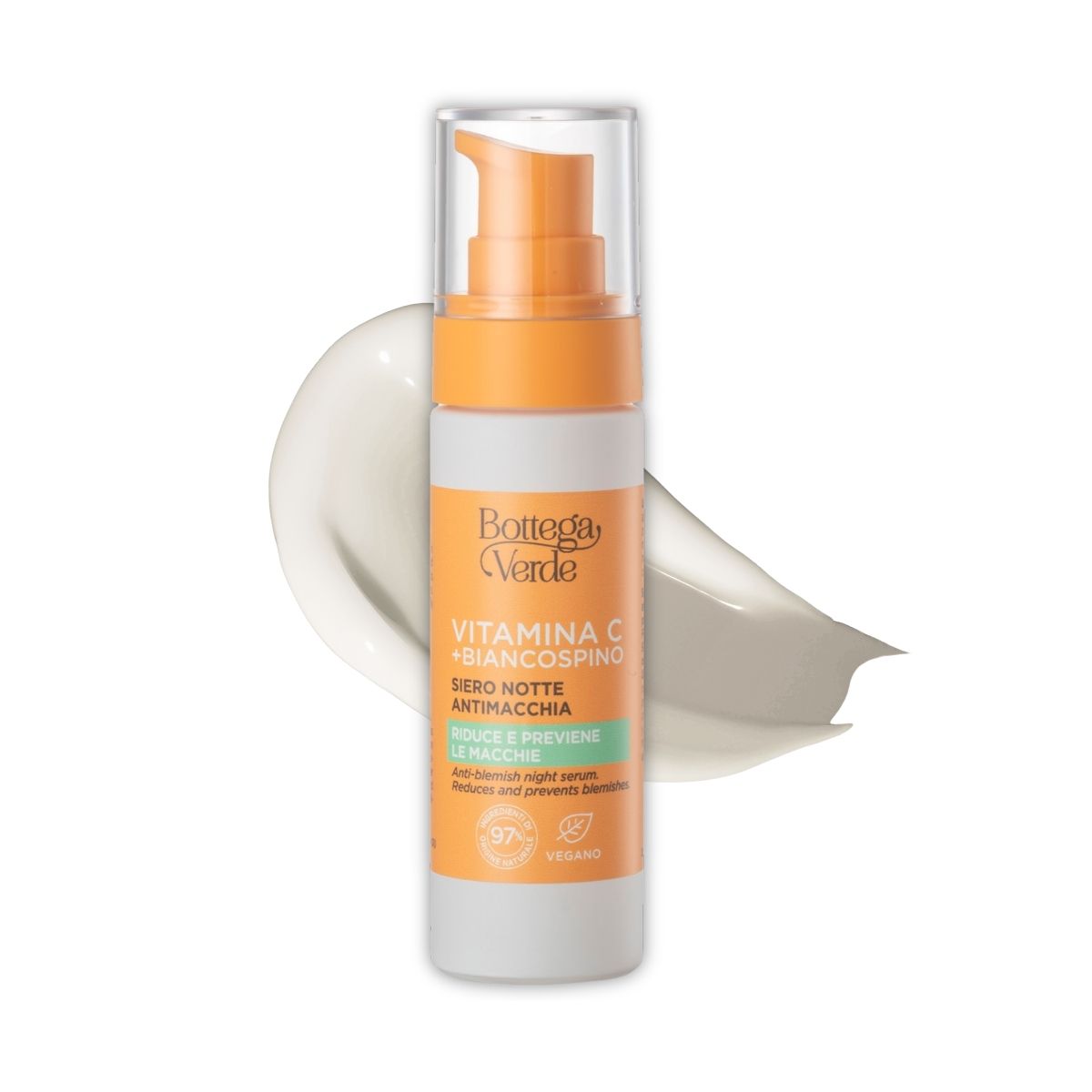 Vitamin C + Hawthorn - Face and hands night serum - anti-blemish - with Vitamin C, Hawthorn and Cybright (30 ml) - reduces and prevents blemishes