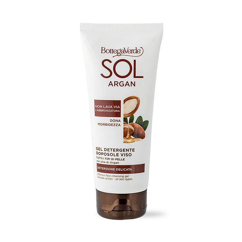 SOL Argan - Gel detergente doposole viso - per tutti i tipi di pelle - con olio di Argan