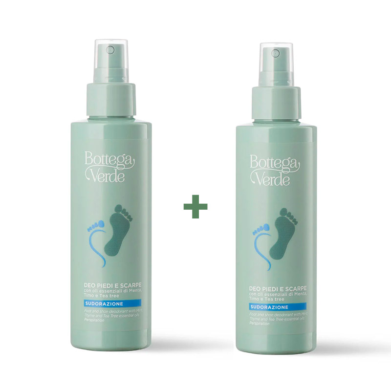 **1+1 GRATIS** Deo piedi e scarpe con oli essenziali di Menta, Timo e Tea tree - sudorazione
