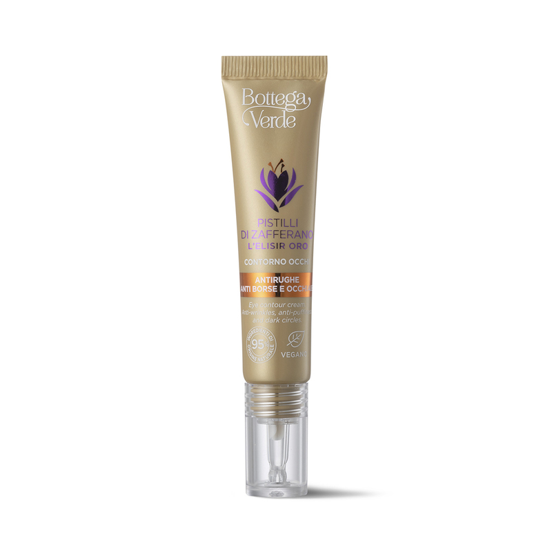 The golden elixir - Eye contour - combats wrinkles, puffy eyes and dark circles - with SAFFRON-IDE PRO AGE with Ceramides and hyperfermented Saffron extract (10 ml)