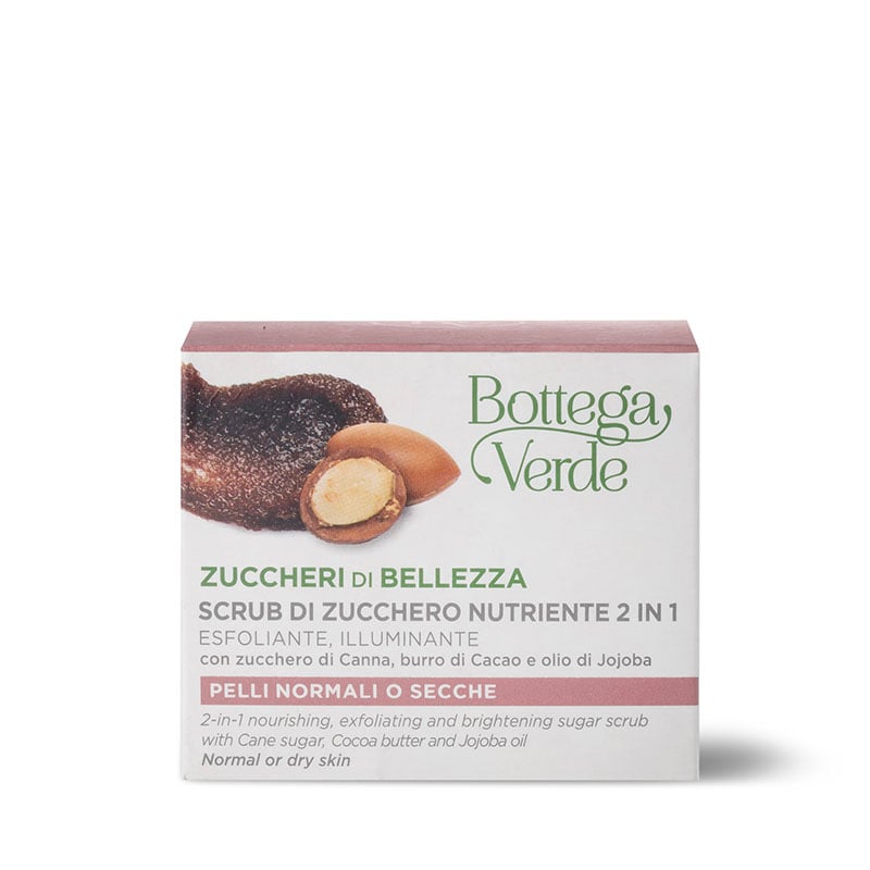 Zuccheri di bellezza - 2 in 1 nourishing sugar scrub - with Cane sugar, Cocoa butter and Jojoba oil - exfoliating and brightening - normal or dry skin (50 ml)