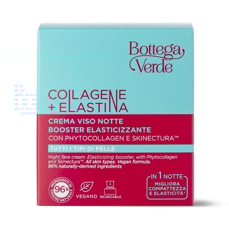 Night face cream - Elasticizing booster - with Phytocollagen and Skinectura (50 ml) - all skin types