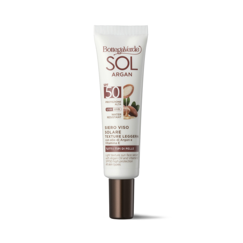 Image of Bottega Verde SOL Argan - Siero solare viso - texture leggera - con olio di Argan e Vitamina E - SPF50 protezione alta - water resistant - tutti i tipi di pelle013