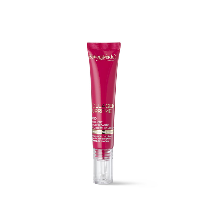 Collagen Supreme - Siero - antirughe elasticizzante effetto pelle nuova - con Colla-Gain® a base di fiore di Melograno e Caffeina (10 ml) - contorno occhi e labbra