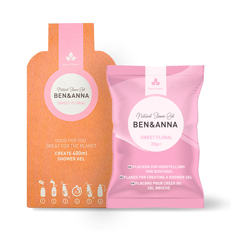 BEN & ANNA Shower Gel Flakes Sweet Floral
