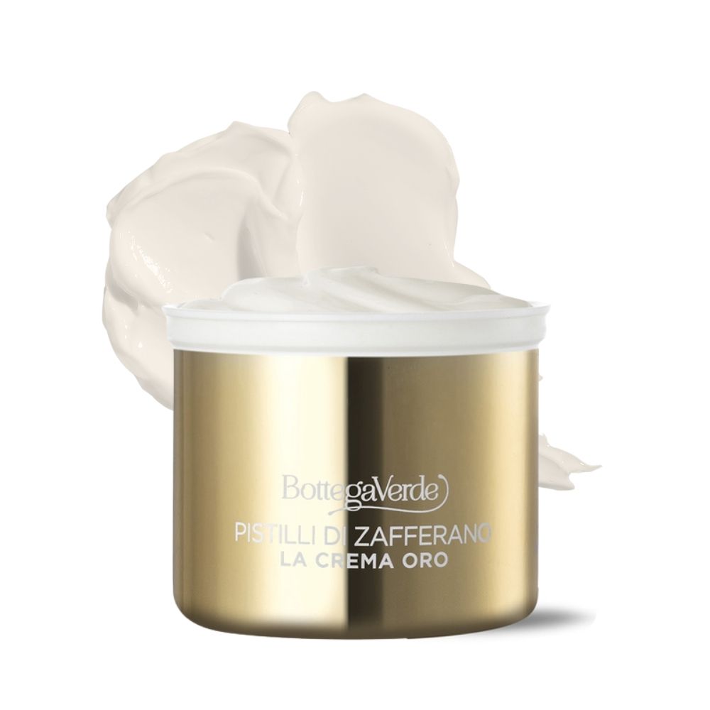 The golden cream - Day and night face treatment refill - 10-way global anti-wrinkle anti-aging action - with SAFFRON-IDE PRO AGE with Ceramides and hyperfermented Saffron extract (50 ml)