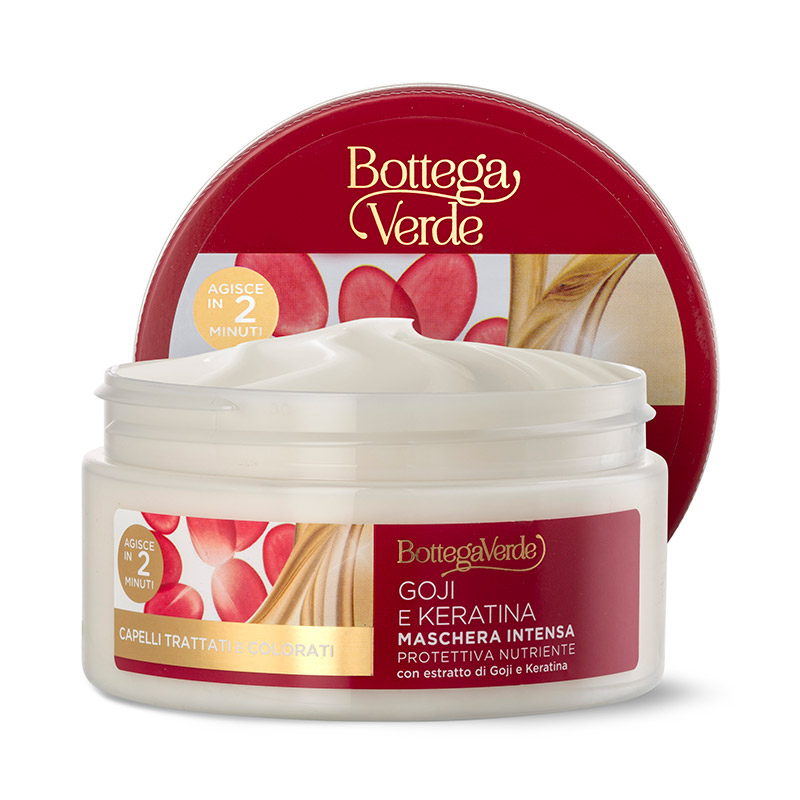 Mascarilla intensiva - protectora nutritiva - con extracto de Goji y Keratina (200 ml) - cabello teñido o tratado - actúa en 2 minutos