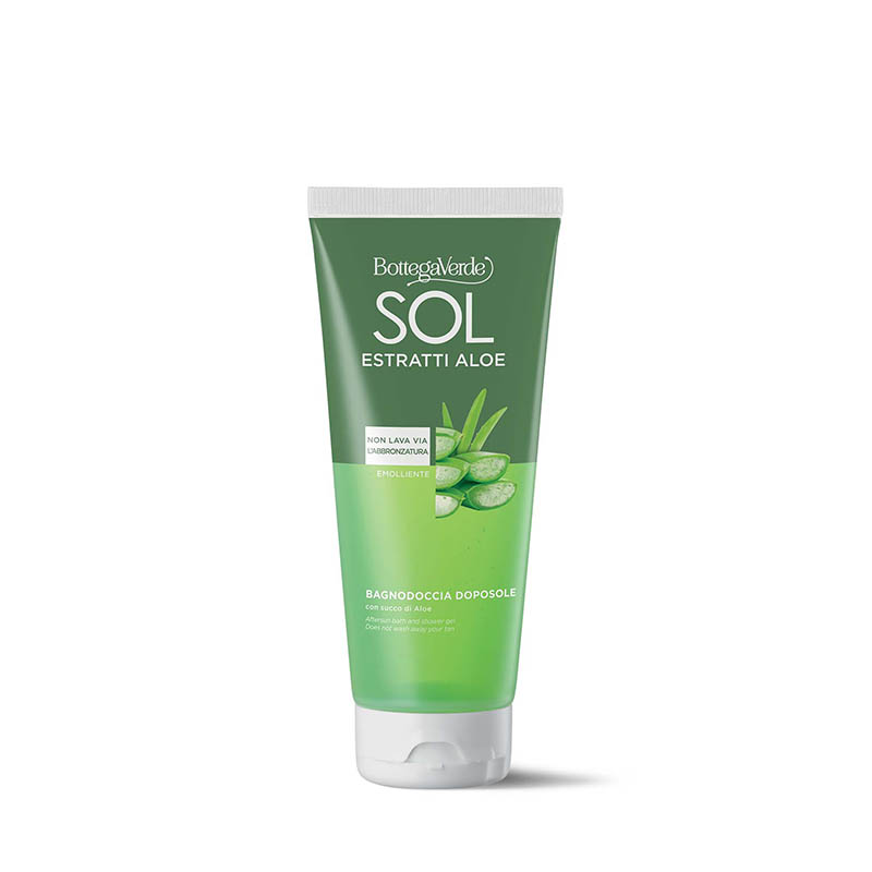 SOL Estratti Aloe - Gel de baño y ducha aftersun - no elimina el bronceado - con zumo de Aloe (200 ml) - emoliente